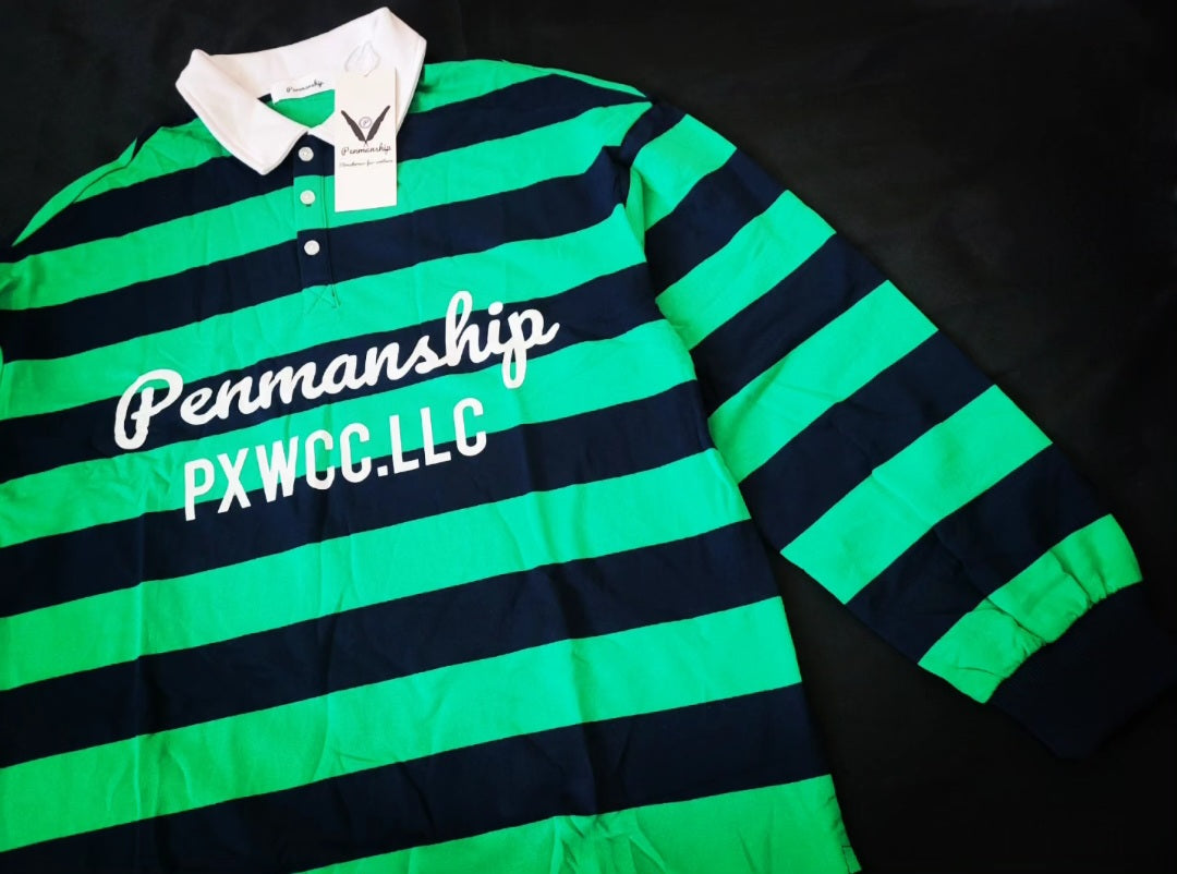 Penmanship Color Block Stripe Polo Shirt