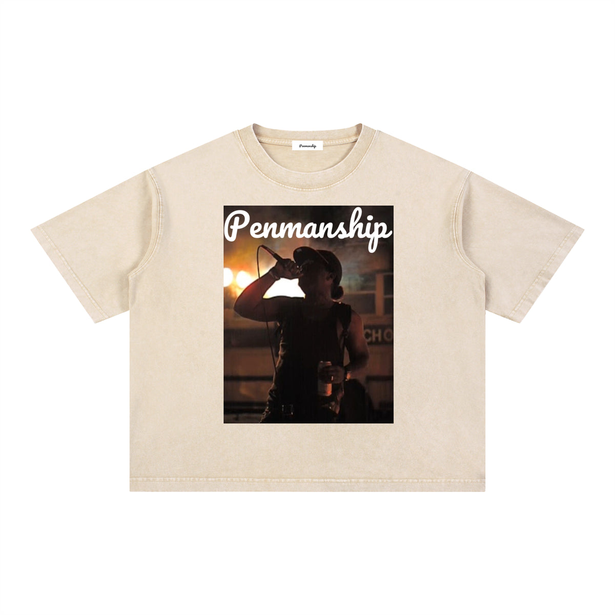 Penmanship Mineral Wash Boxy Cotton T-Shirt