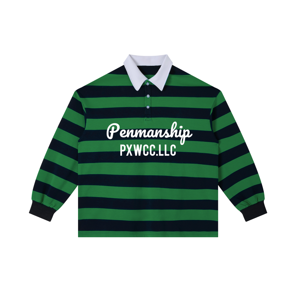 Penmanship Color Block Stripe Polo Shirt