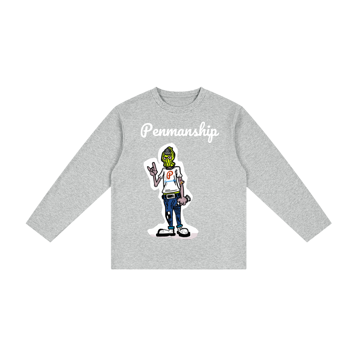 Penmanship Kid's Drop Shoulder Long Sleeve T-Shirt
