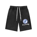 Penmanship Unisex Mineral Wash Raw Edge Shorts