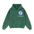 Penmanship Zip-Through Boxy Fleece Hoodie