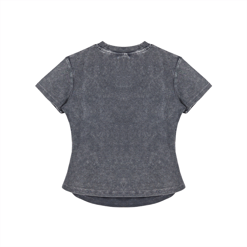 Penmanship Vintage Washed Bodycon Cotton T-Shirt