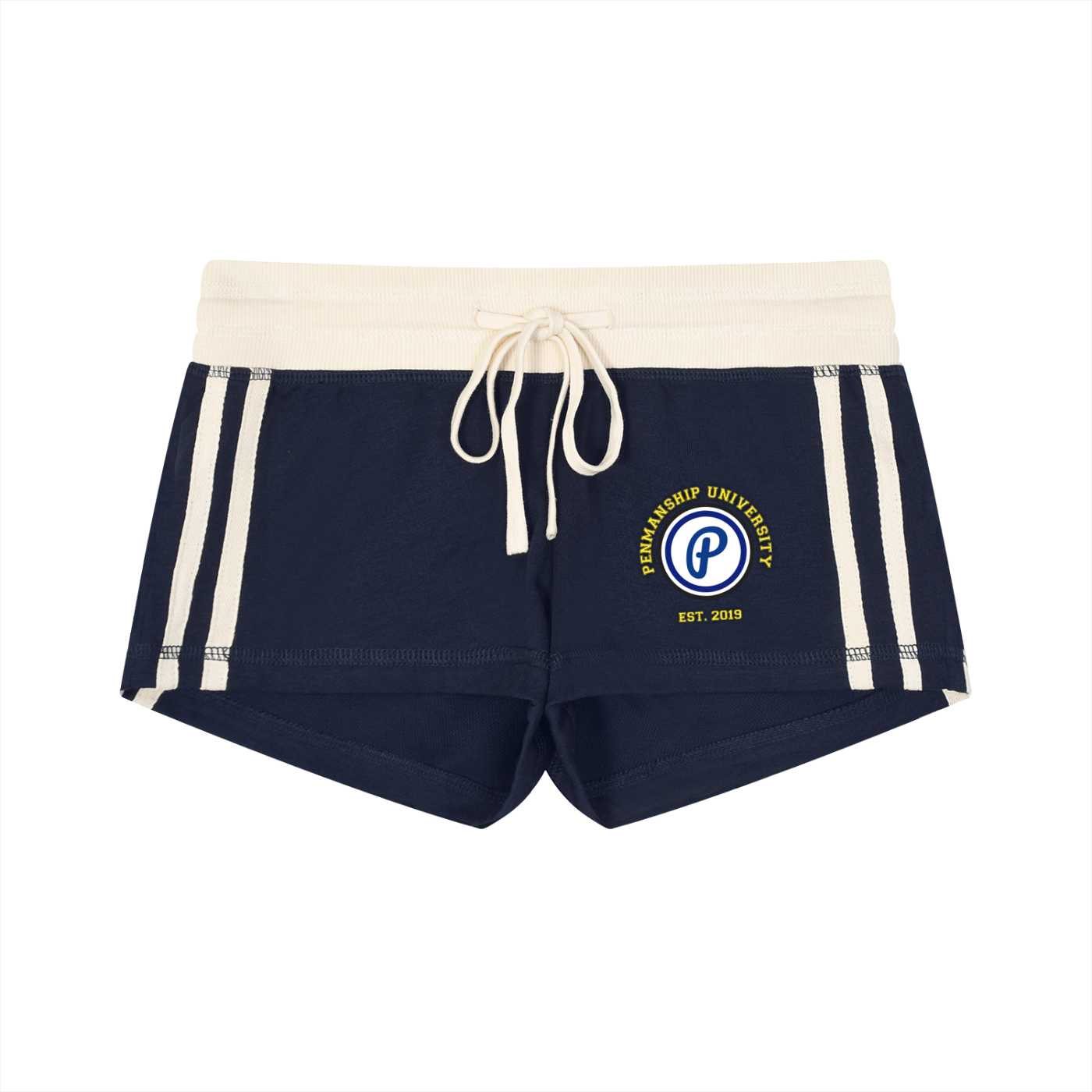 Women's Penmanship Contrast Stripe Track Shorts