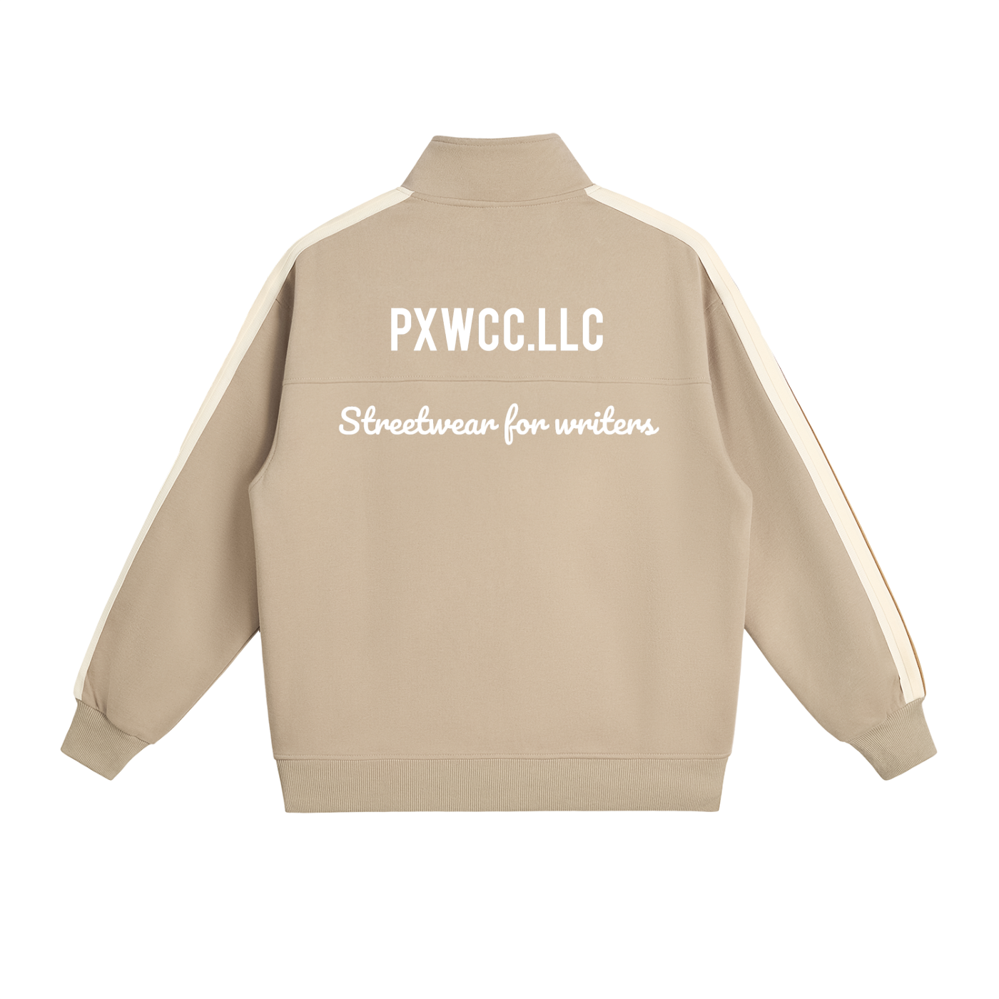 Penmanship Contrast Side-Stripe Stand Collar  Jacket