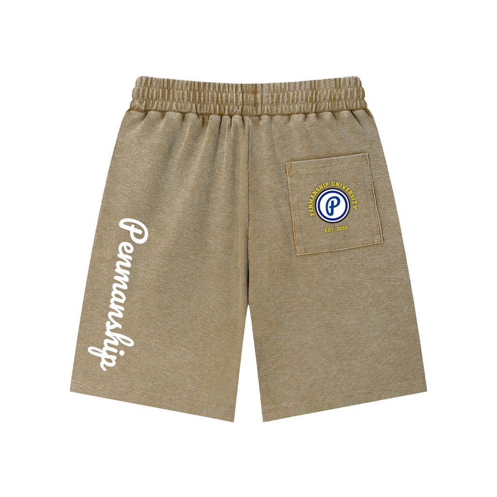 Penmanship Mineral Wash Waffle Knit Shorts