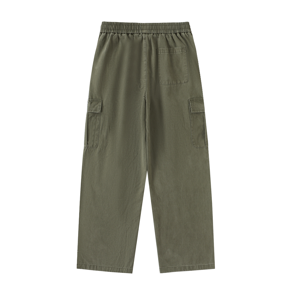 Penmanship Drawstring Waist Straight-Leg Cargo Pants