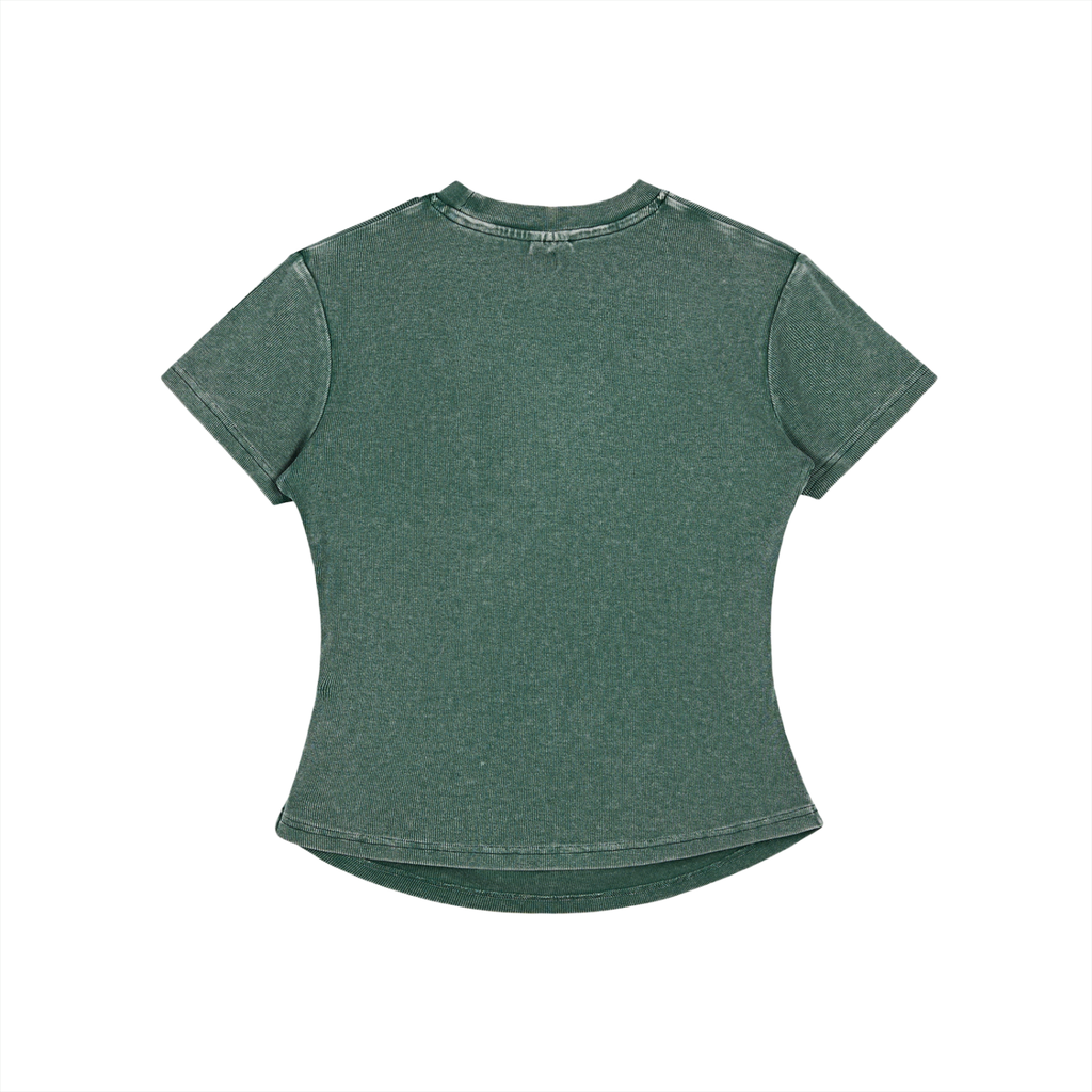 Penmanship Vintage Washed Bodycon Cotton T-Shirt