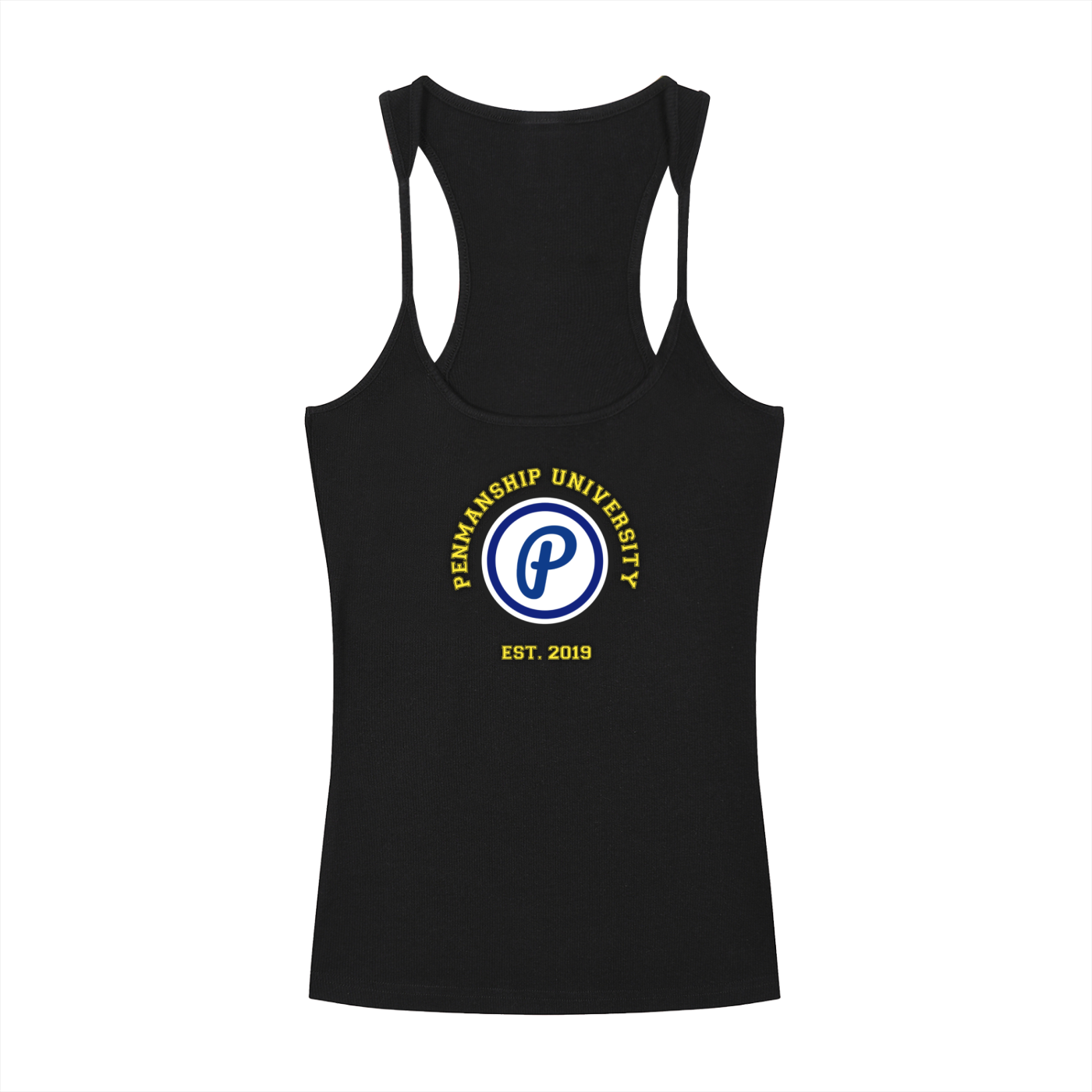 Penmanship,Clothing,Streetwear,Ladies,Racerback,Black