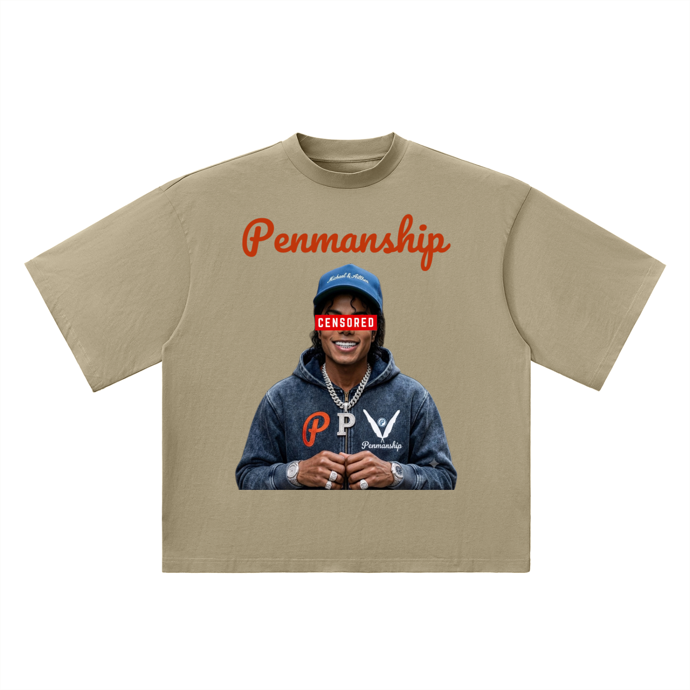 Penmanship "Censored" Oversized Drop Shoulder Graphic T-Shirt