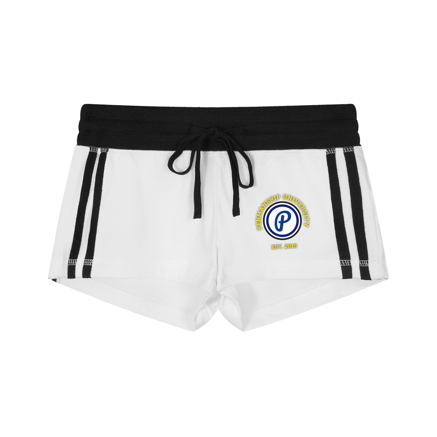 Women's Penmanship Contrast Stripe Track Shorts