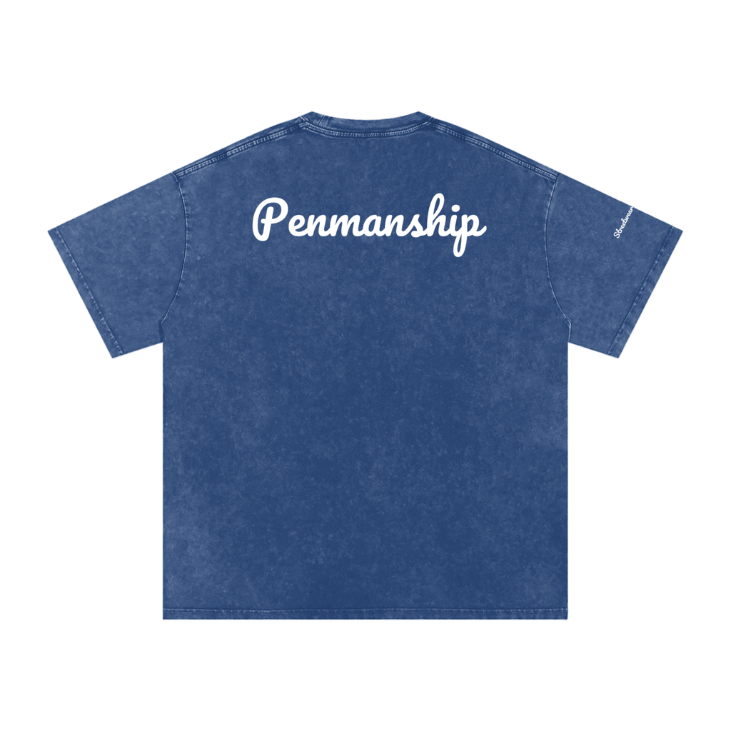 Penmanship Snow Washed Oversized Cotton T-Shirt