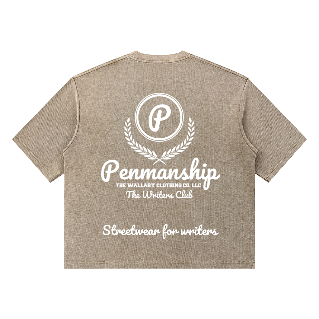 Penmanship "Censored" Unisex Mineral Wash Waffle Boxy T-Shirt