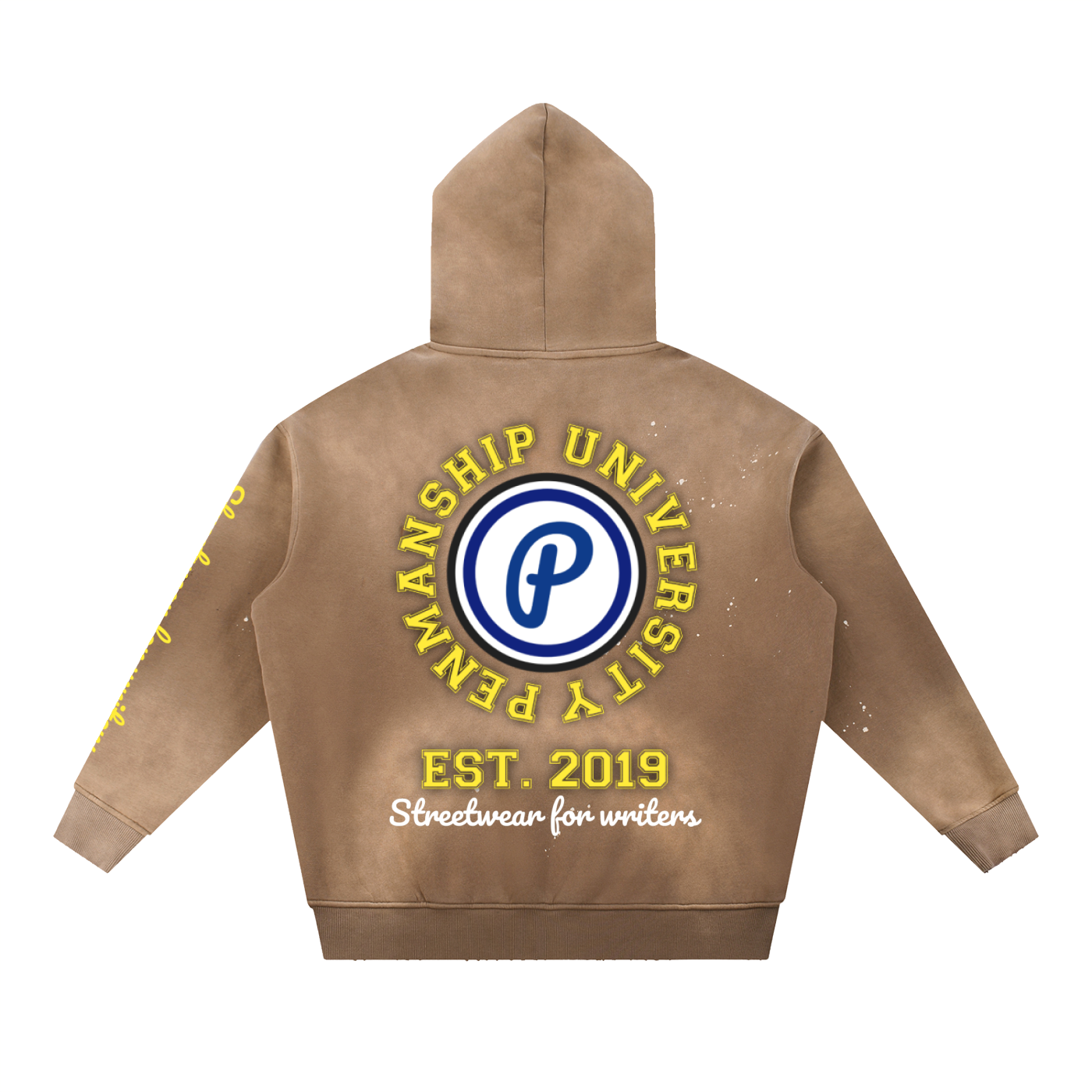 Penmanship Vintage Washed Frayed Fleece Hoodie