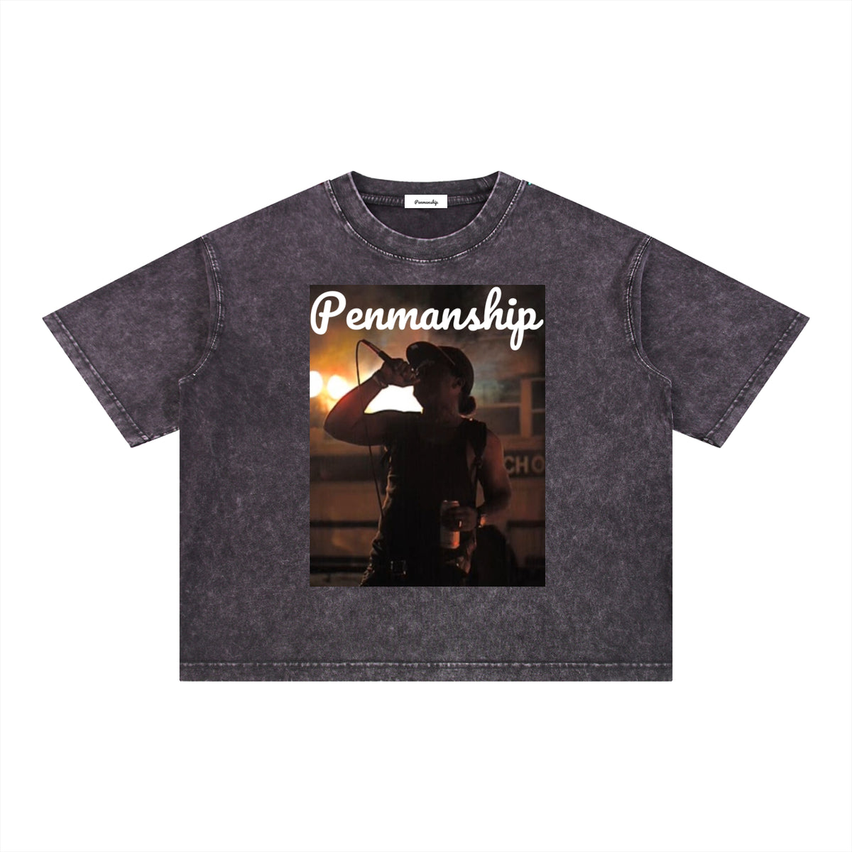 Penmanship Mineral Wash Boxy Cotton T-Shirt