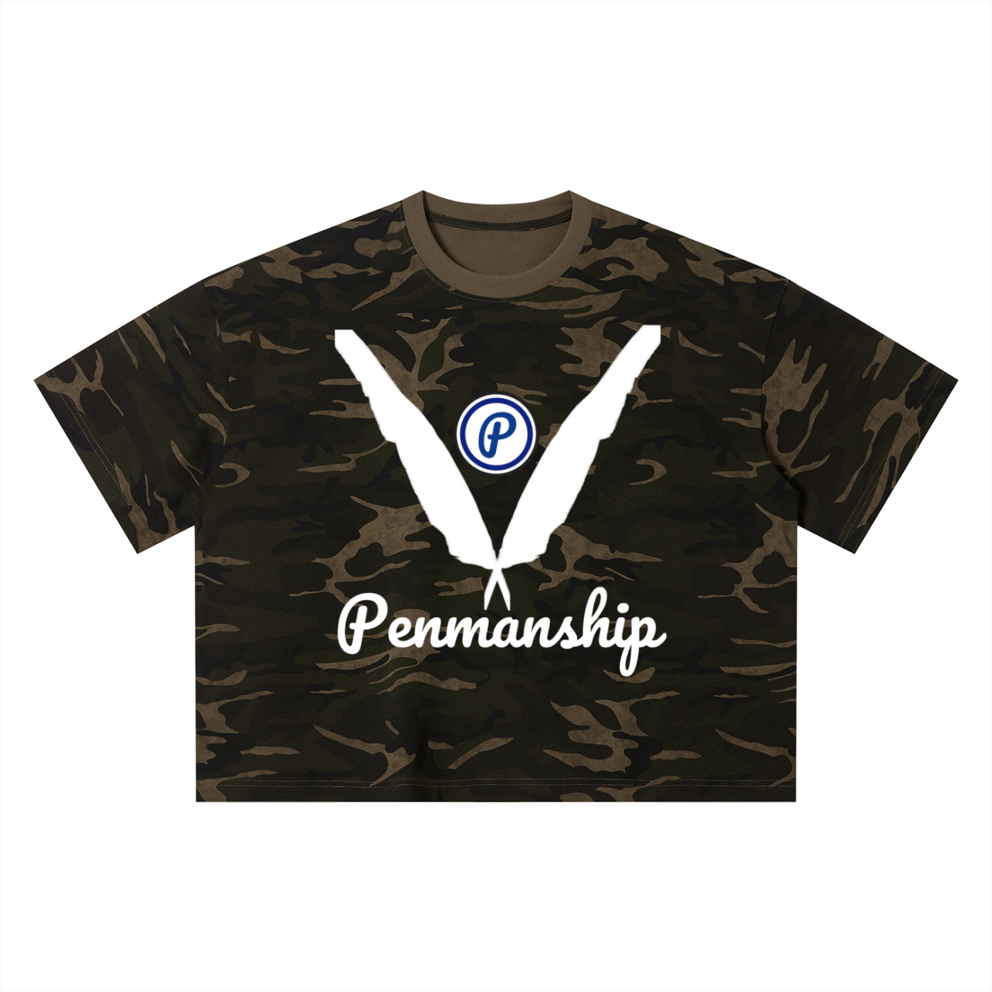 Penmanship Unisex Camo Boxy T-Shirt
