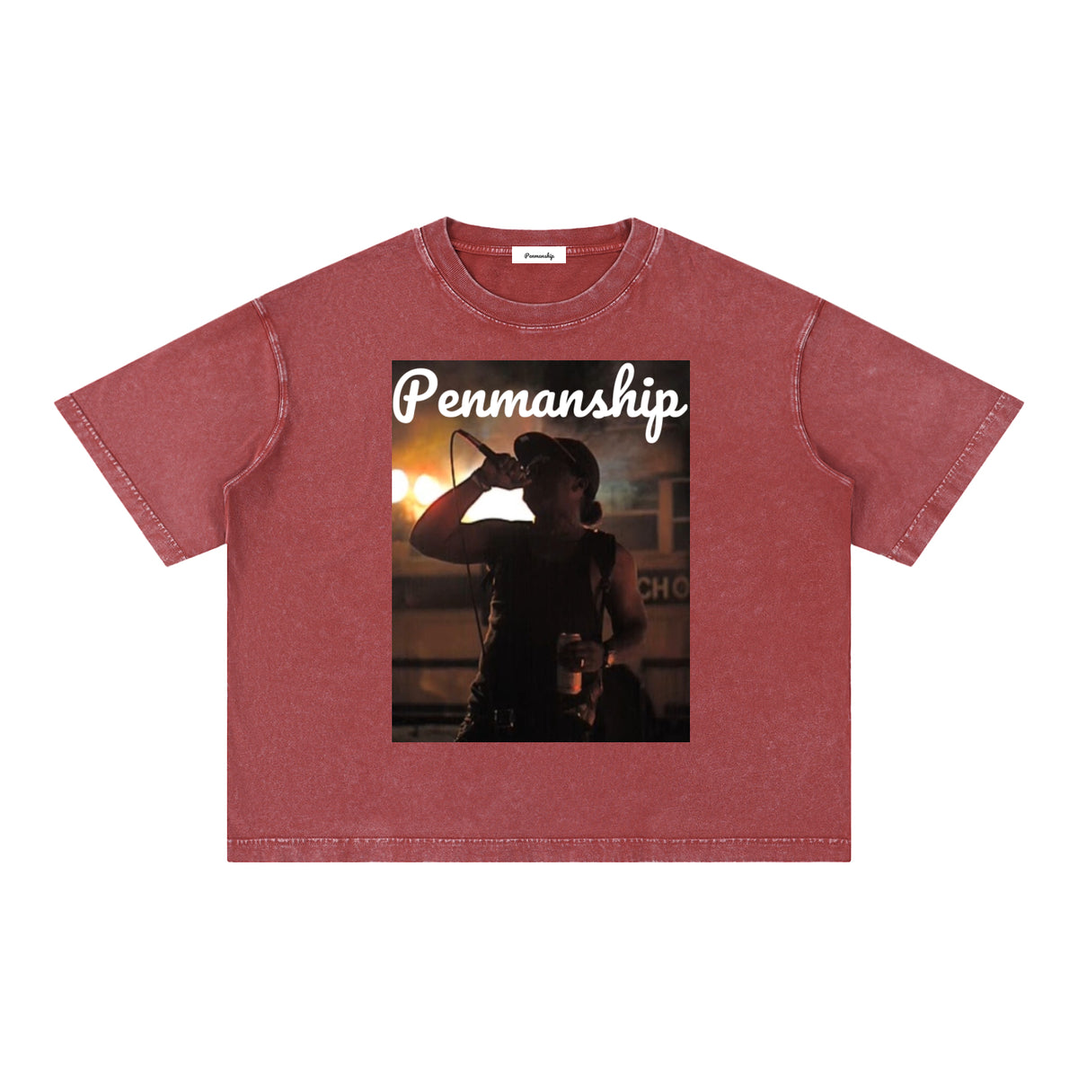 Penmanship Mineral Wash Boxy Cotton T-Shirt