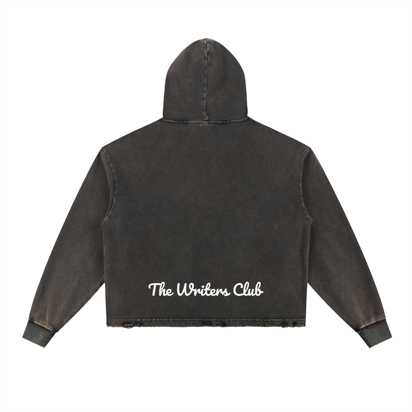 Penmanship Vintage Washed Frayed-Hem Hoodie